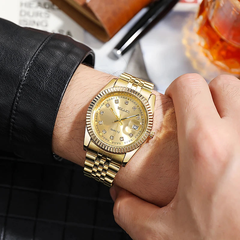 New 2021 Fashion Stainless Steel Men Quartz Wristwatch Luxury Design High Quality Watch Dropshipping Relogio Masculino Montre