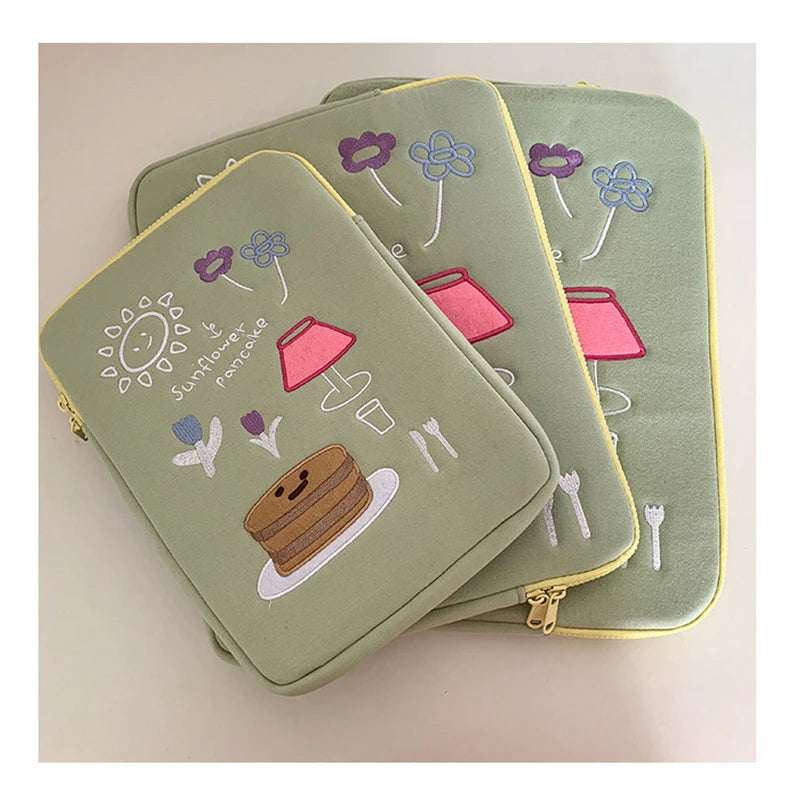 Women Cute Laptop Sleeve Case Table Protective Pouch Bag 11 12 13.6 14 15.6 Inch Cartoon Laptop Zipper Bags for Ipad Macbook HP