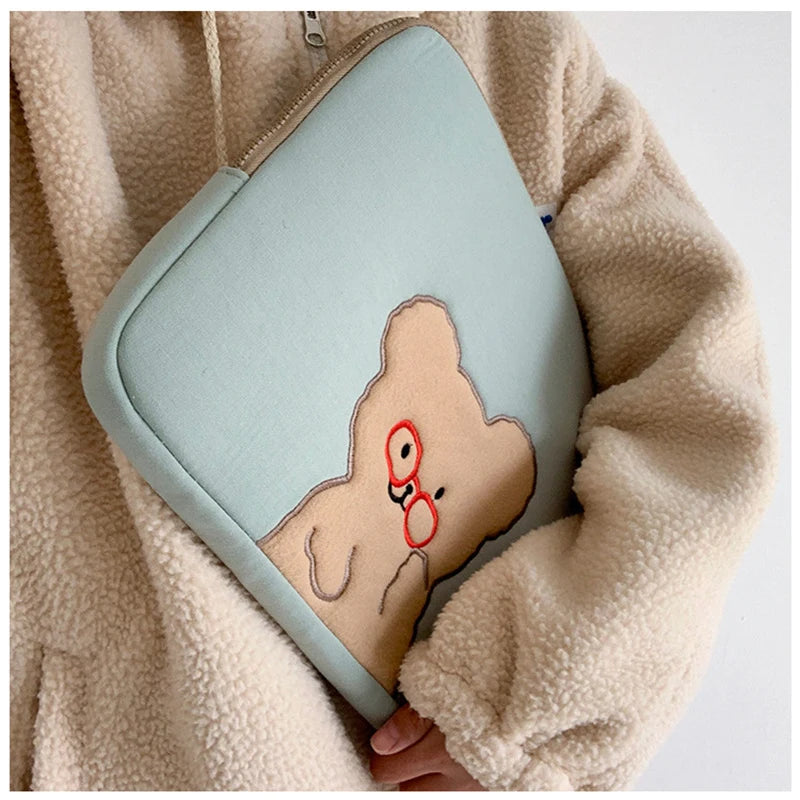 Women Cute Laptop Sleeve Case Table Protective Pouch Bag 11 12 13.6 14 15.6 Inch Cartoon Laptop Zipper Bags for Ipad Macbook HP