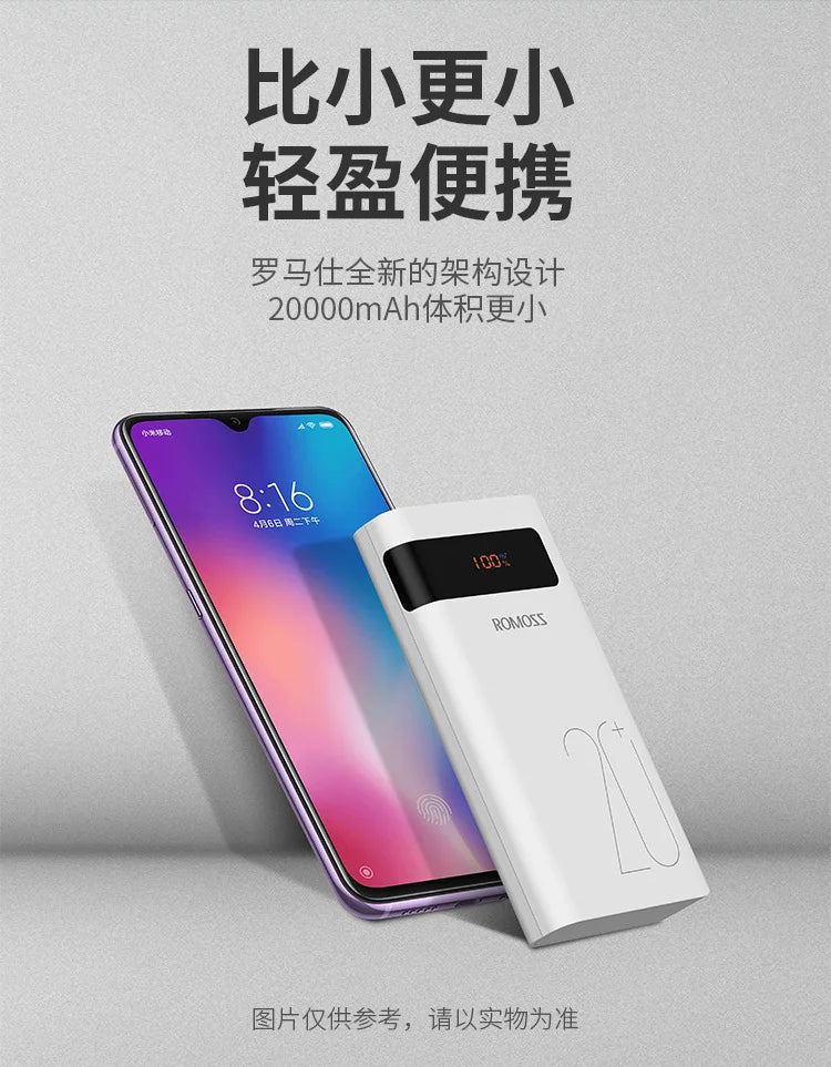 20000mAh Charger USB QC3.0PD 18W Lithium Ion Lithium Polymer LCD Bidirectional Quick Rechargeable Battery Mobile Power