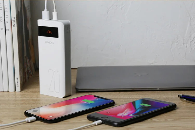 20000mAh Charger USB QC3.0PD 18W Lithium Ion Lithium Polymer LCD Bidirectional Quick Rechargeable Battery Mobile Power