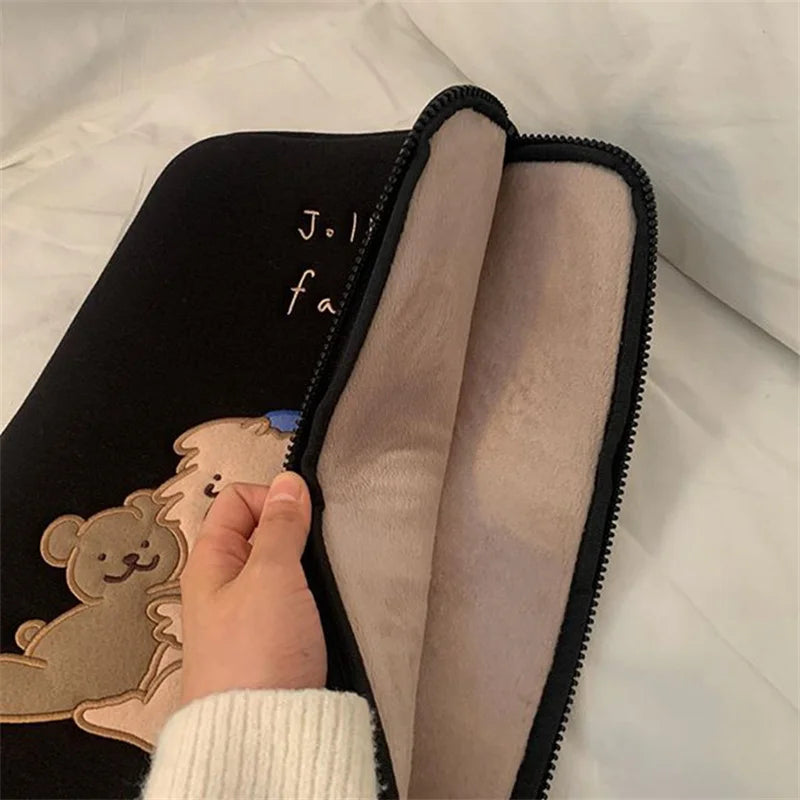 Women Cute Laptop Sleeve Case Table Protective Pouch Bag 11 12 13.6 14 15.6 Inch Cartoon Laptop Zipper Bags for Ipad Macbook HP