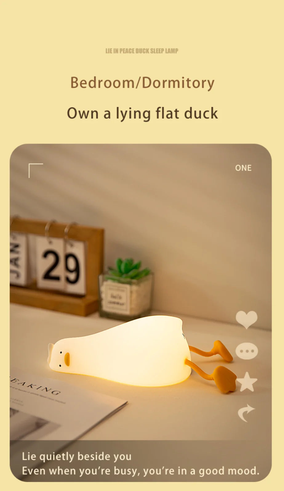 LED Children Night Light Rechargeable Silicone Squishy Duck Lamp Child Holiday Gift Sleeping Creative Bedroom Desktop Decor Lamp