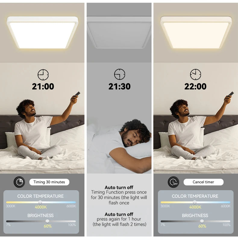 Remote Dimming LED Ceiling Light Smart Lustre RGB Tuya Lighting Bluetooth Home Interior Decoration Alexa Ceiling Panel Lamps Led
