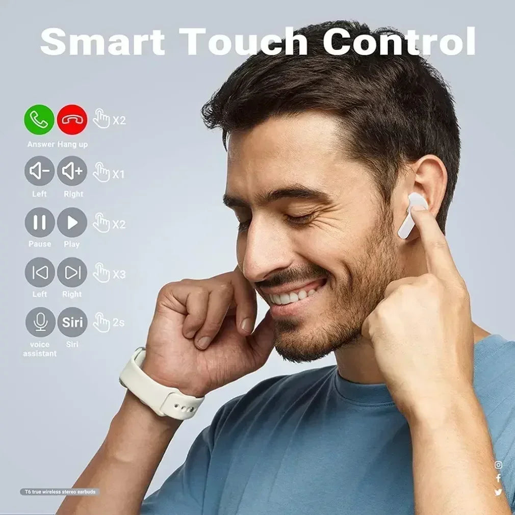 2023 New T2 TWS Transparent Wireless Bluetooth Headset HIFI Sound Quality Bluetooth 5.3 For Xiaomi Huawei Apple
