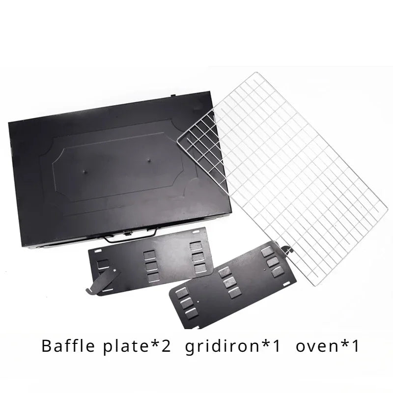 Folding Portable Barbecue Charcoal Grill Stainless Steel Small Mini BBQ Tool Kits for Outdoor Cooking Camping Picnics Beach