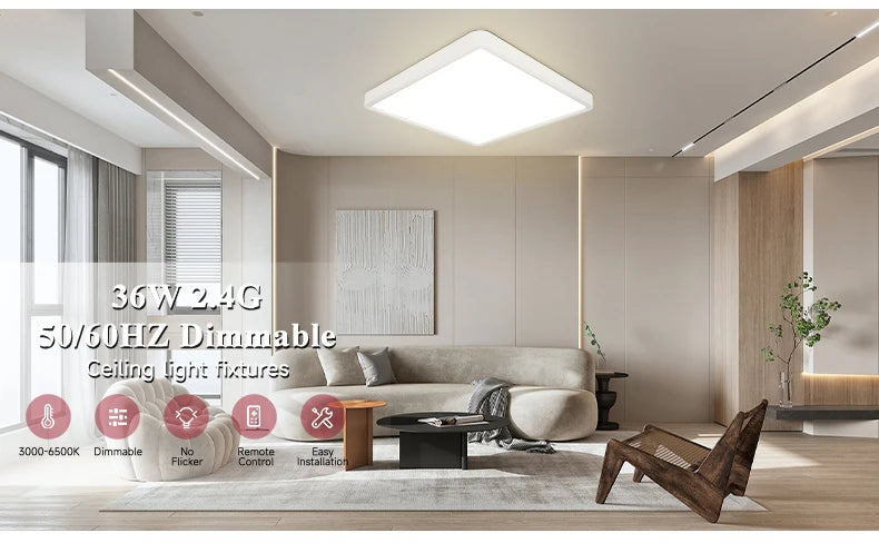 Remote Dimming LED Ceiling Light Smart Lustre RGB Tuya Lighting Bluetooth Home Interior Decoration Alexa Ceiling Panel Lamps Led