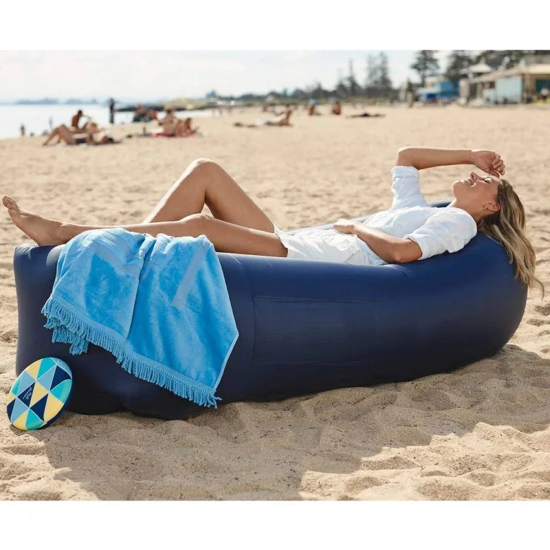 Inflatable Lounger - Best Air Lounger Sofa for Camping, Hiking - Ideal Inflatable Couch for Pool- Perfect Inflatable Beach Chair