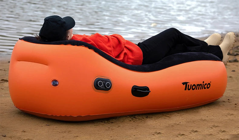 Outdoor Automatic Inflatable Mattress Camping Sleeping Bed Portable Beach Sofa Lunch Break Mat Household Cushion Car Recliner