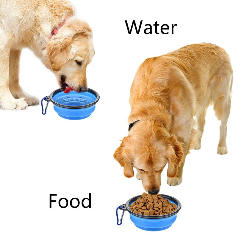 Foldable Pet Travel Bowl 350ML Portable Cat Outdoor Water Bowl Puppy Food Container Silicone Collapsible Feeder Dog Accessories
