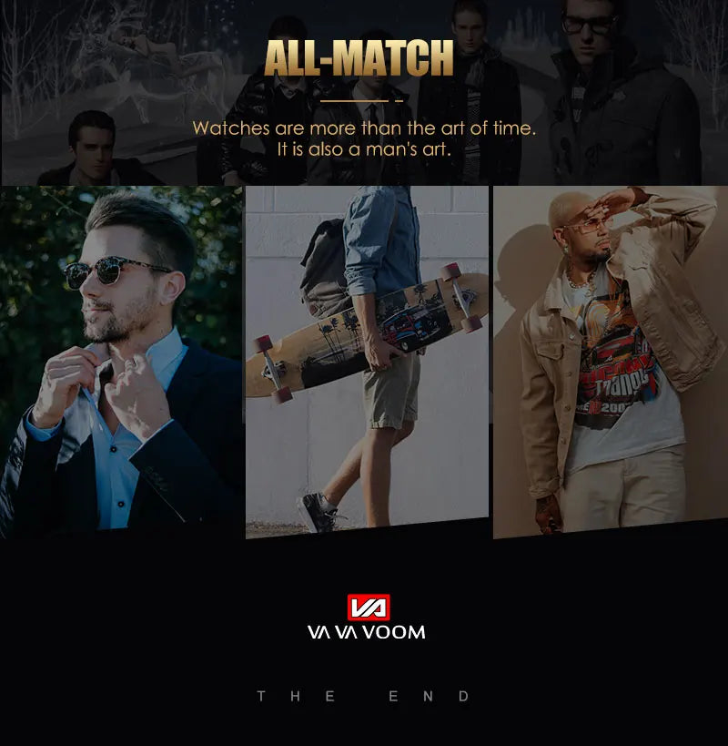 2023 New VA VA VOOM Top Brand Dropshipping Relogio Masculino Men Luxury Luminous Wristwatch Imitate Quartz Sports Watch For Men