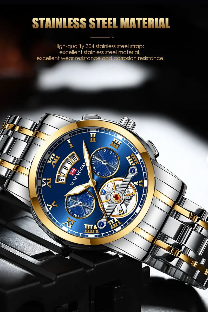 2023 New VA VA VOOM Top Brand Dropshipping Relogio Masculino Men Luxury Luminous Wristwatch Imitate Quartz Sports Watch For Men