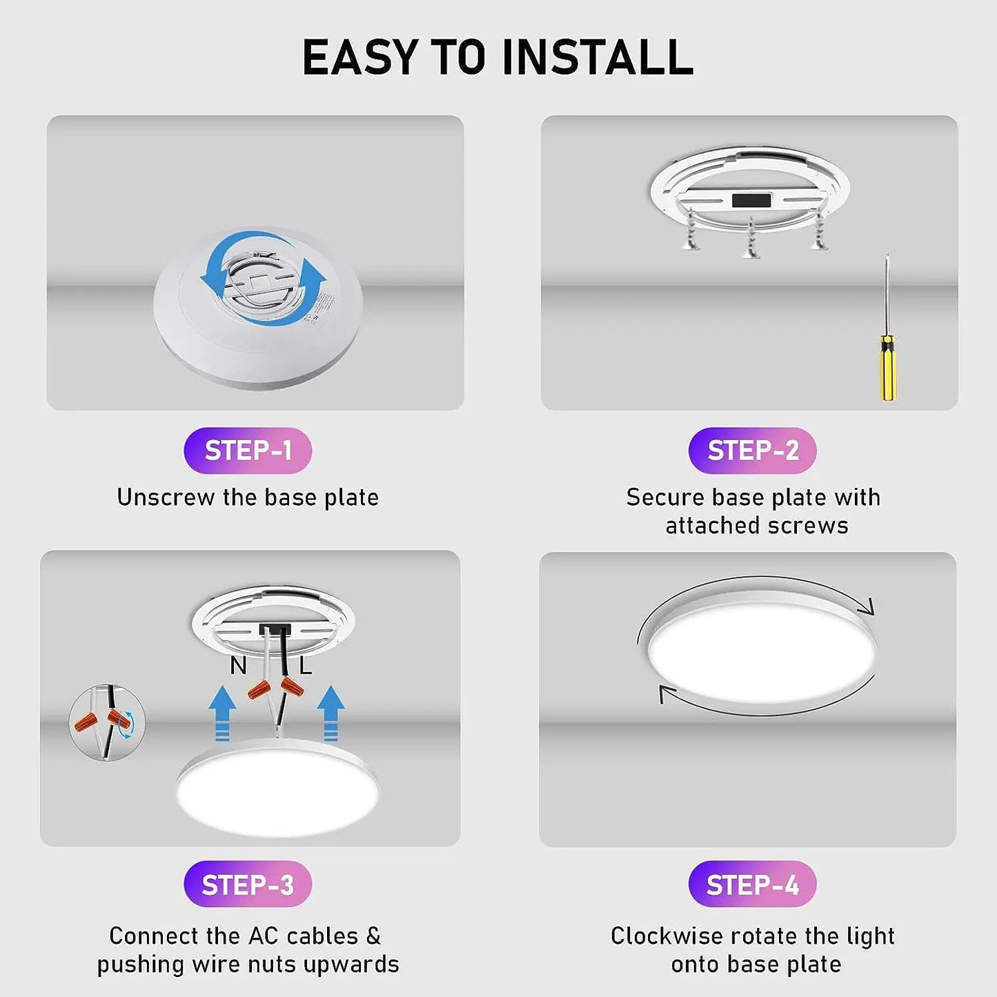 Tuya WiFi Smart Ceiling LED Lamp RGB Dimmable Music Sync Round Ceiling Light Ambient Light for Living Room Bedroom Home Decor