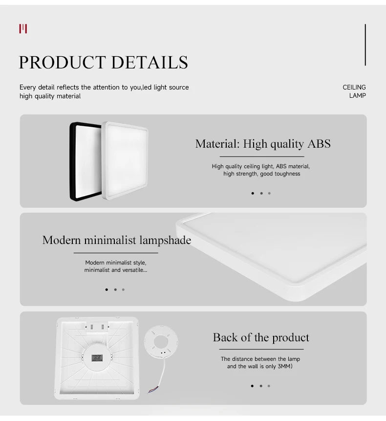 Remote Dimming LED Ceiling Light Smart Lustre RGB Tuya Lighting Bluetooth Home Interior Decoration Alexa Ceiling Panel Lamps Led
