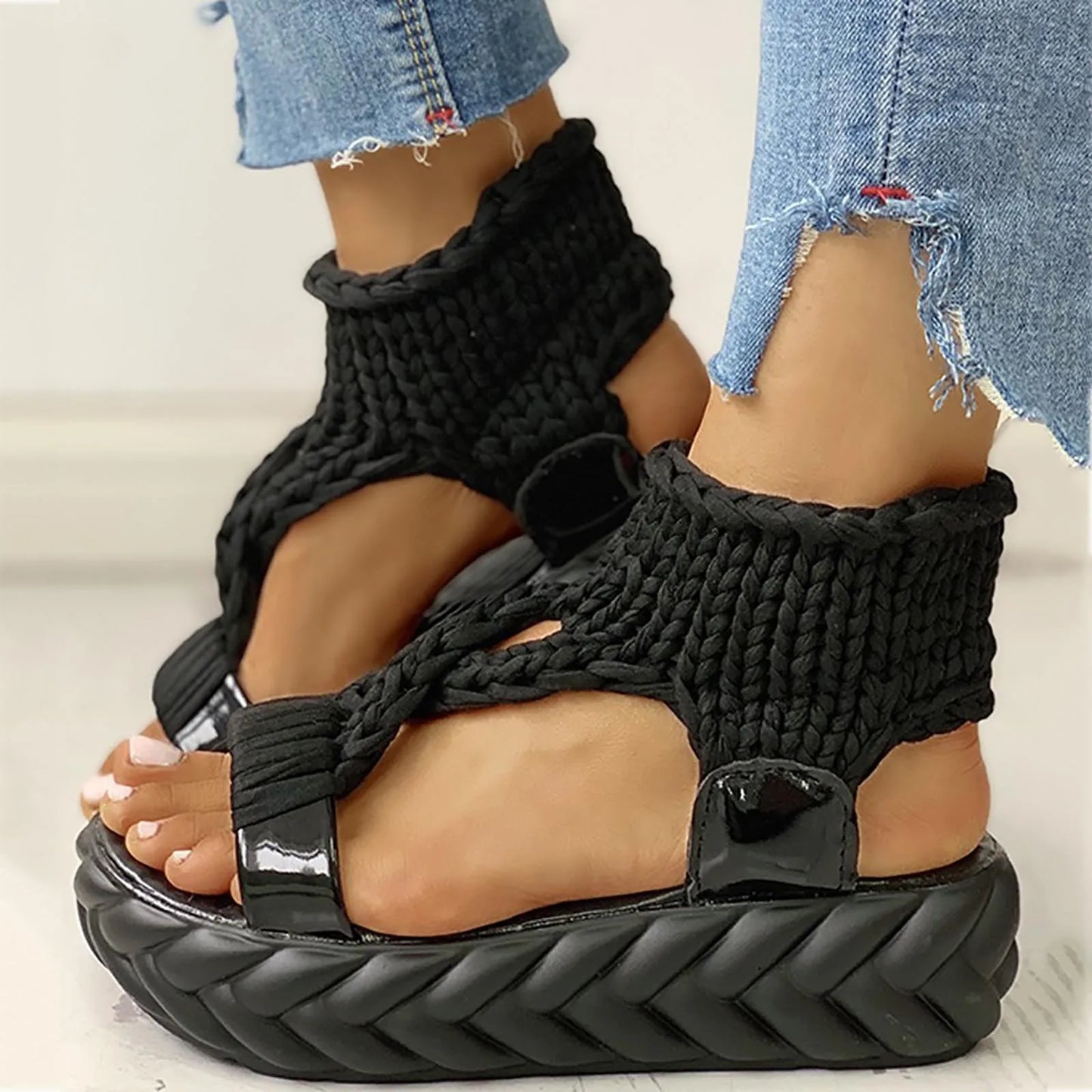 Women's Sandals Summer 2023 Thick Bottom Causal Shoes Platform Sandals Sandalias Mujer Elegant Summer Sexy Ladies Shoes Zapatos