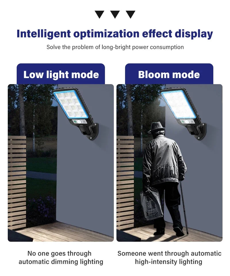 1~4PCS Solar Lights Outdoor With 3 Modes Waterproof Motion Sensor Security Lighting LED Wall Street Lamp for Garden 108/117COB