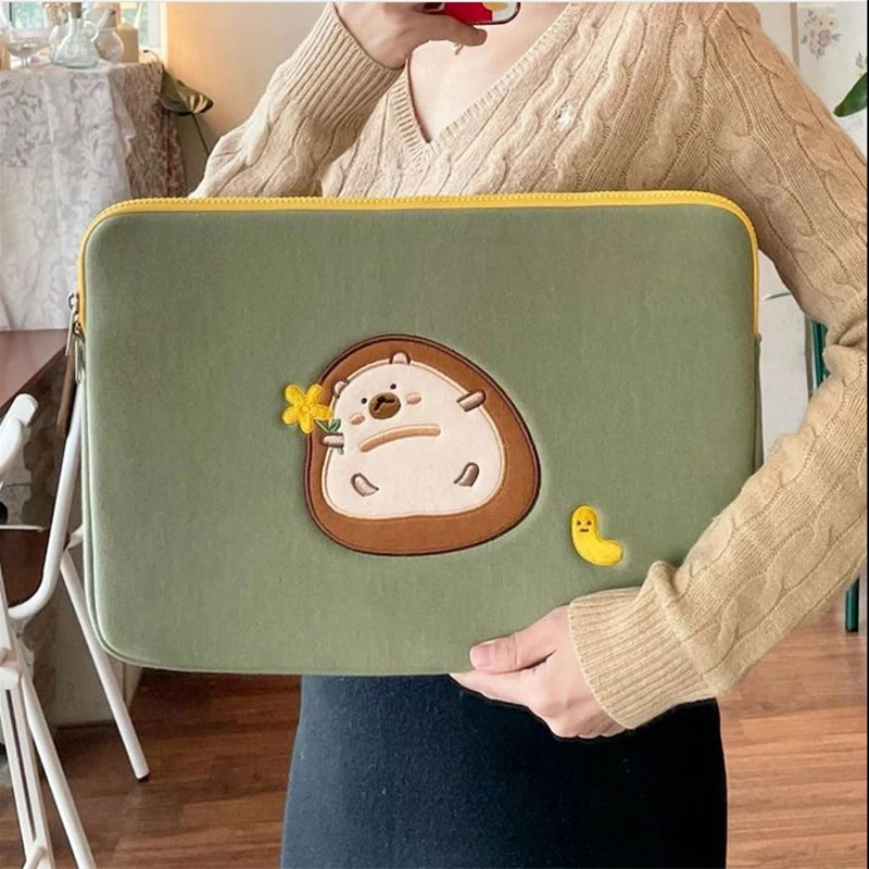 Women Cute Laptop Sleeve Case Table Protective Pouch Bag 11 12 13.6 14 15.6 Inch Cartoon Laptop Zipper Bags for Ipad Macbook HP