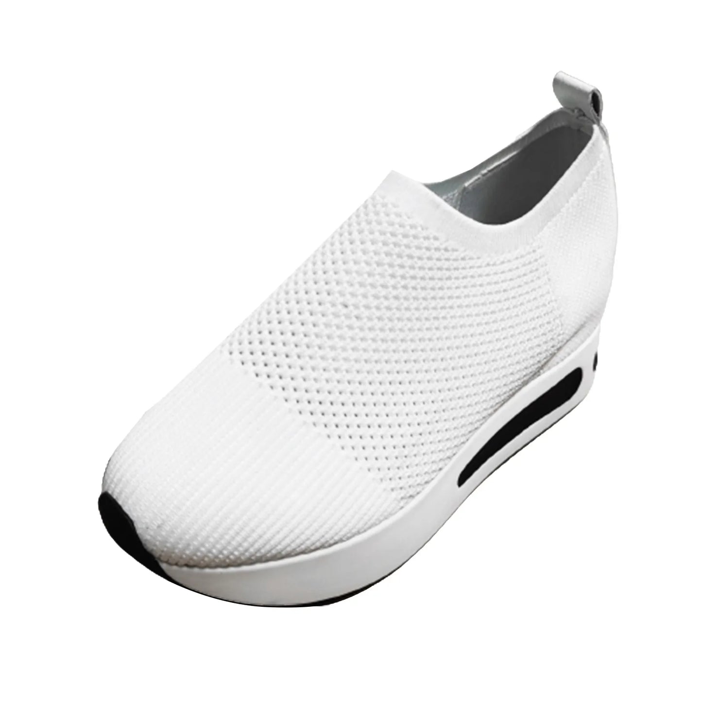 Women'S Tennis Shoes Free Shipping Solid Color Breathable Mesh Hollow Wedges Thick Sole Rocking Shoes Woman Platform Sneakers