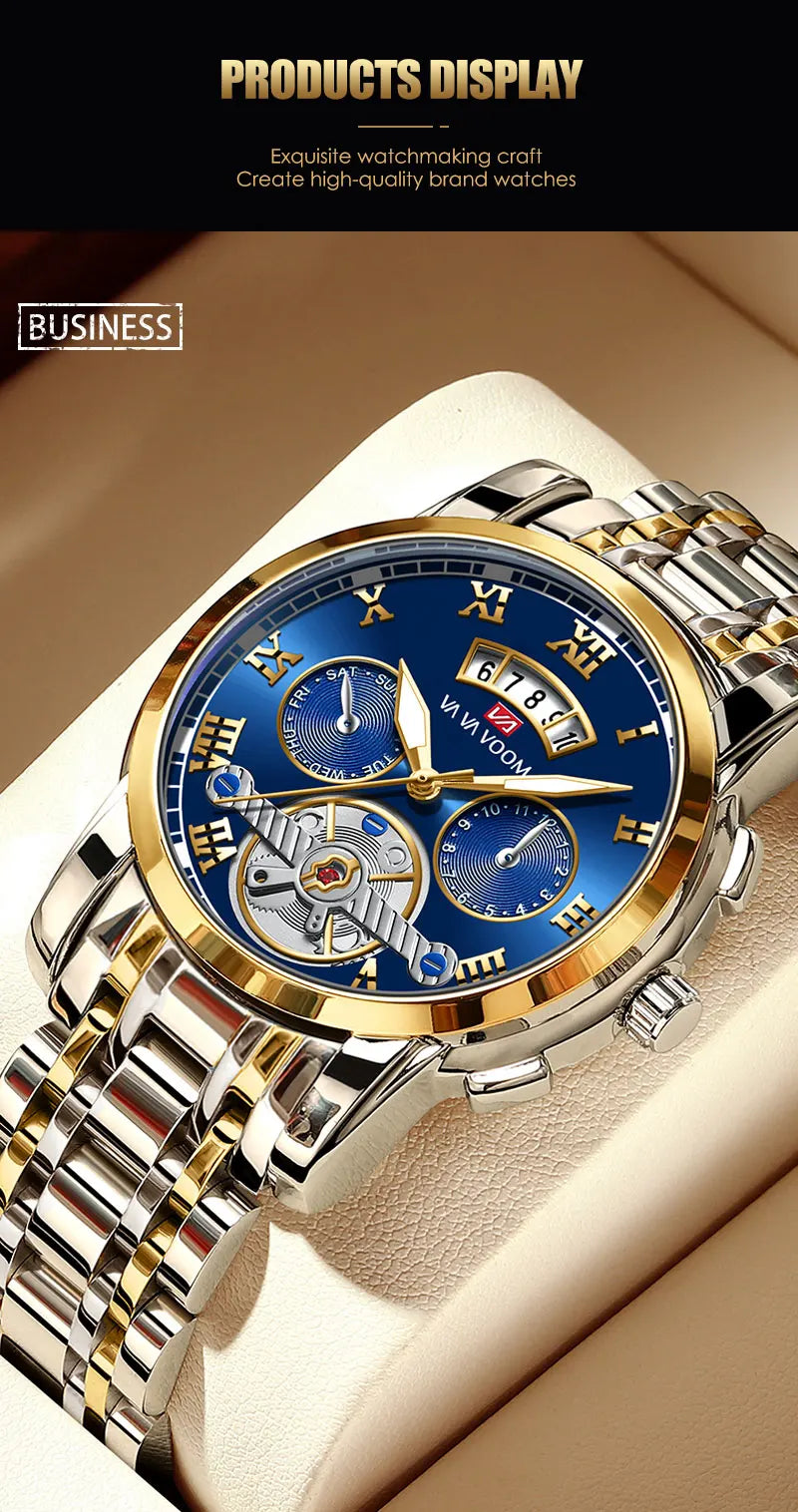 2023 New VA VA VOOM Top Brand Dropshipping Relogio Masculino Men Luxury Luminous Wristwatch Imitate Quartz Sports Watch For Men