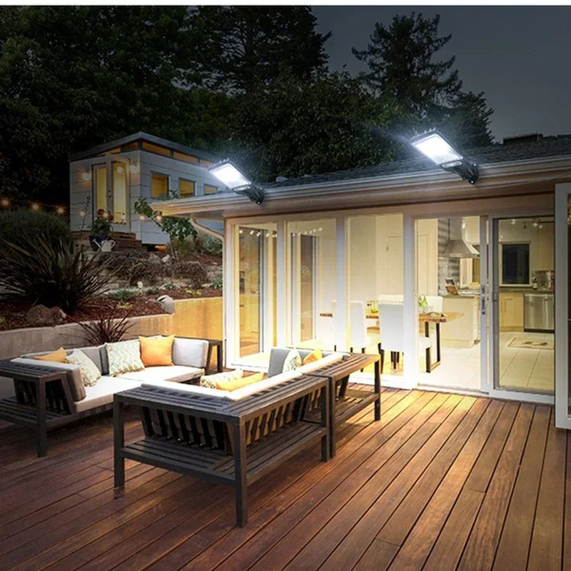 Solar Street Lights Outdoor, Solar Lamp With 3 Light Modes Waterproof Motion Sensor Security Lighting for Garden Patio Path Yard
