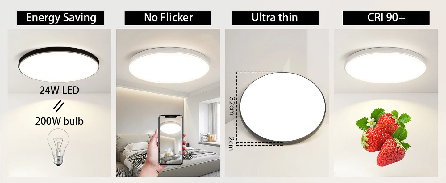 Remote Dimming LED Ceiling Light Smart Lustre RGB Tuya Lighting Bluetooth Home Interior Decoration Alexa Ceiling Panel Lamps Led
