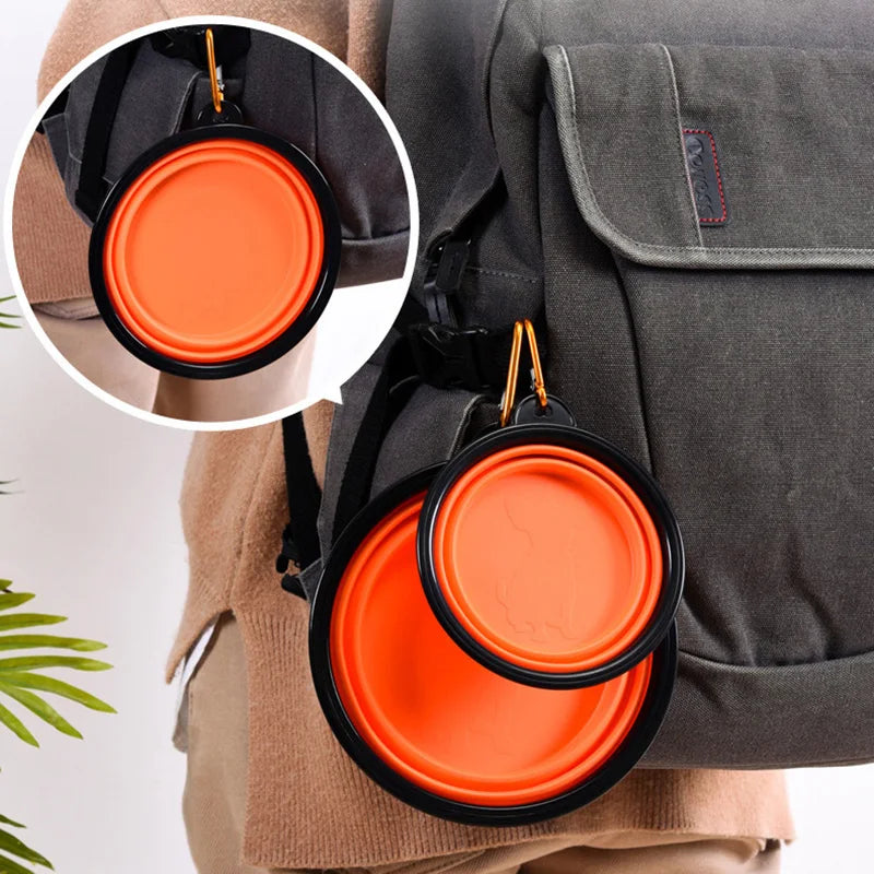 Foldable Pet Travel Bowl 350ML Portable Cat Outdoor Water Bowl Puppy Food Container Silicone Collapsible Feeder Dog Accessories