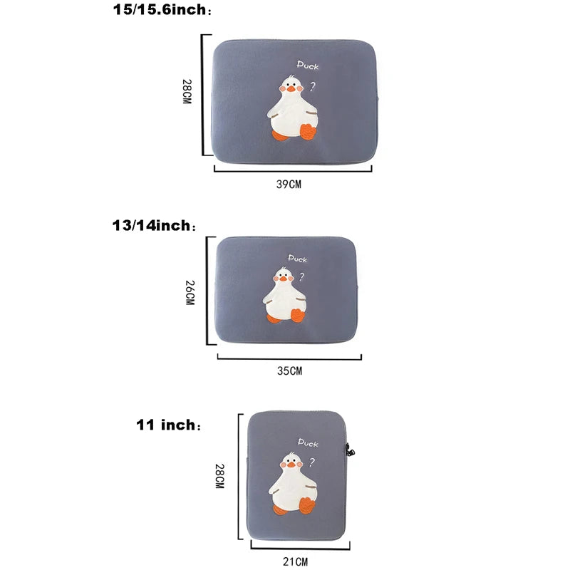 Women Cute Laptop Sleeve Case Table Protective Pouch Bag 11 12 13.6 14 15.6 Inch Cartoon Laptop Zipper Bags for Ipad Macbook HP