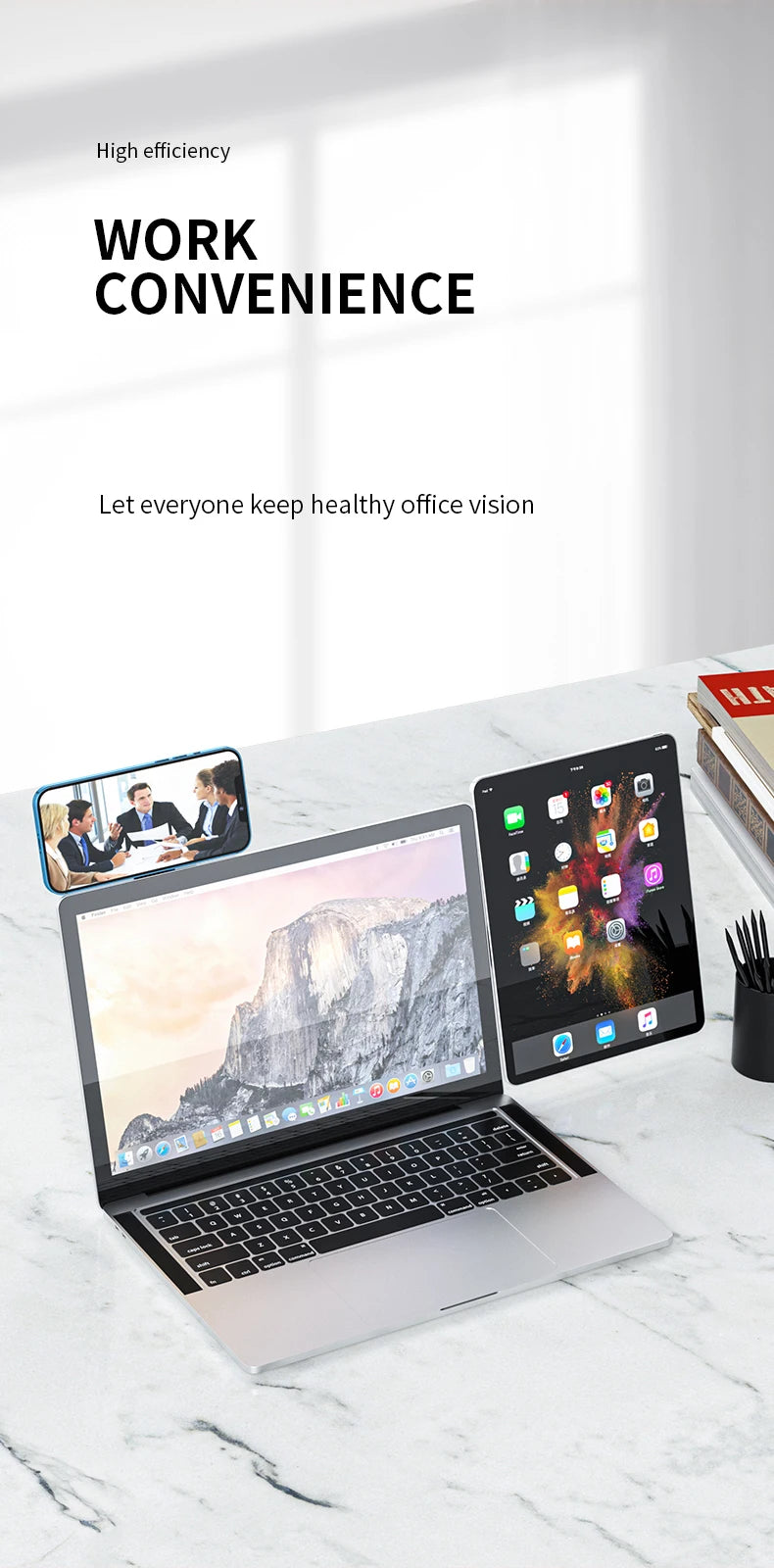 Laptop Screen Support Holder Magnetic Folding Holder Side Mount Tablet Phone Stand Adjustable Display Desktop Bracket