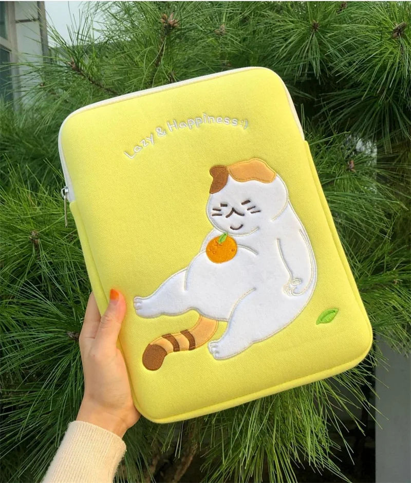 Women Cute Laptop Sleeve Case Table Protective Pouch Bag 11 12 13.6 14 15.6 Inch Cartoon Laptop Zipper Bags for Ipad Macbook HP