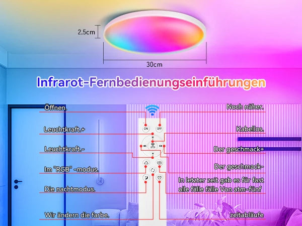 Remote Dimming LED Ceiling Light Smart Lustre RGB Tuya Lighting Bluetooth Home Interior Decoration Alexa Ceiling Panel Lamps Led