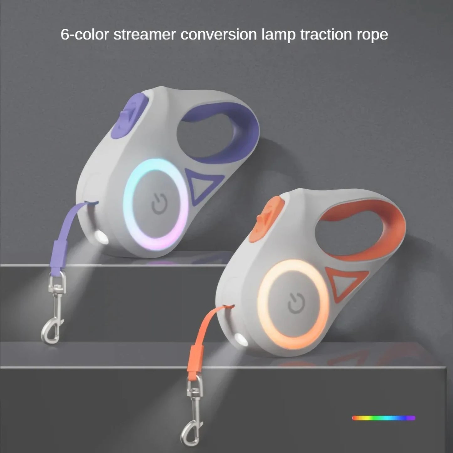 Streamer Led Lights Dog Leash Automatic Extending Nylon Leash Leads Premium Durable Pet Walking Leads Traction Rope Pet Products
