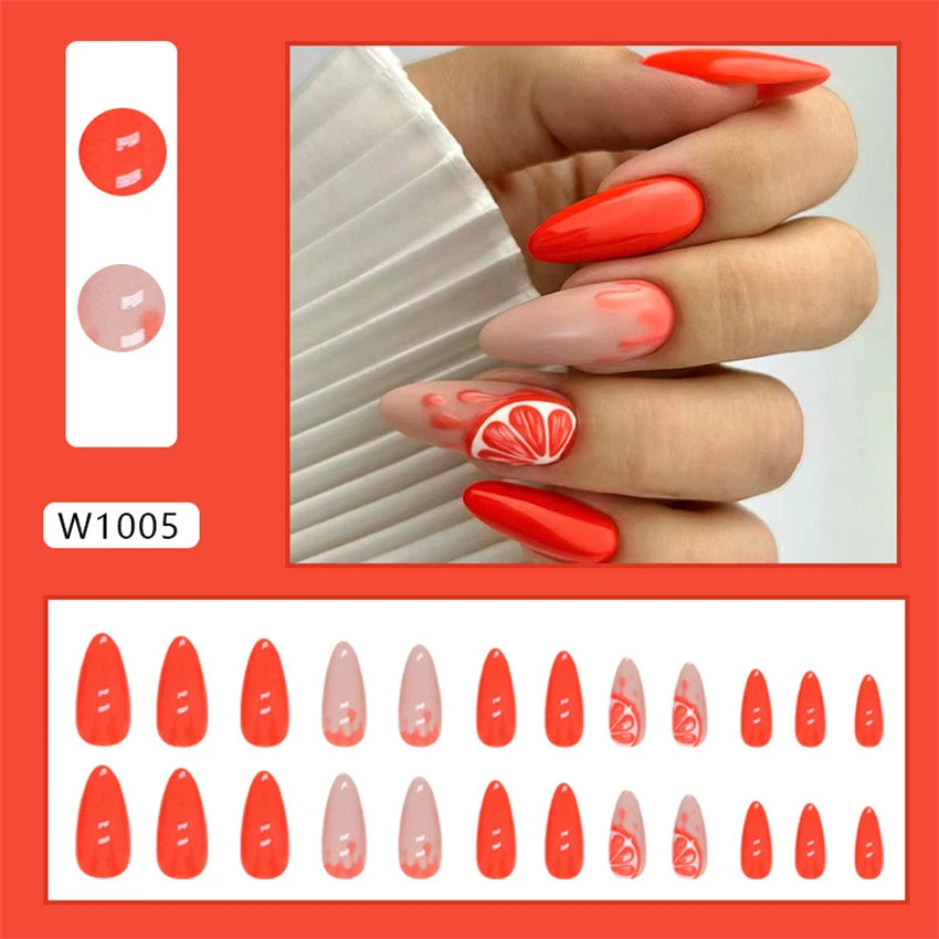 24Ps/Set Square Head Coffin Wearing False Nails Art Pink Matte French Fake Nails Leopard Artificial Acrylic White Press on Nails