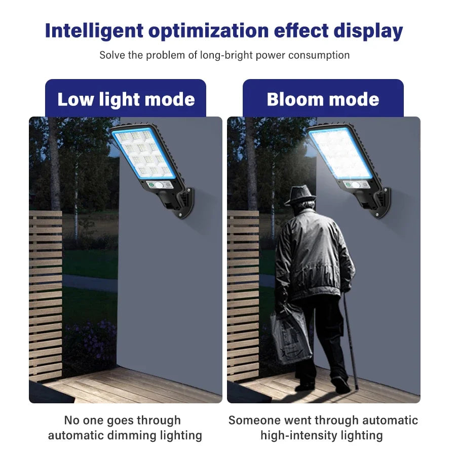 High Power LED Solar Lights 3 Lighting Mode Motion Sensor Solar COB Wall Lamp With Remote Control Outdoor Waterproof Street Lamp