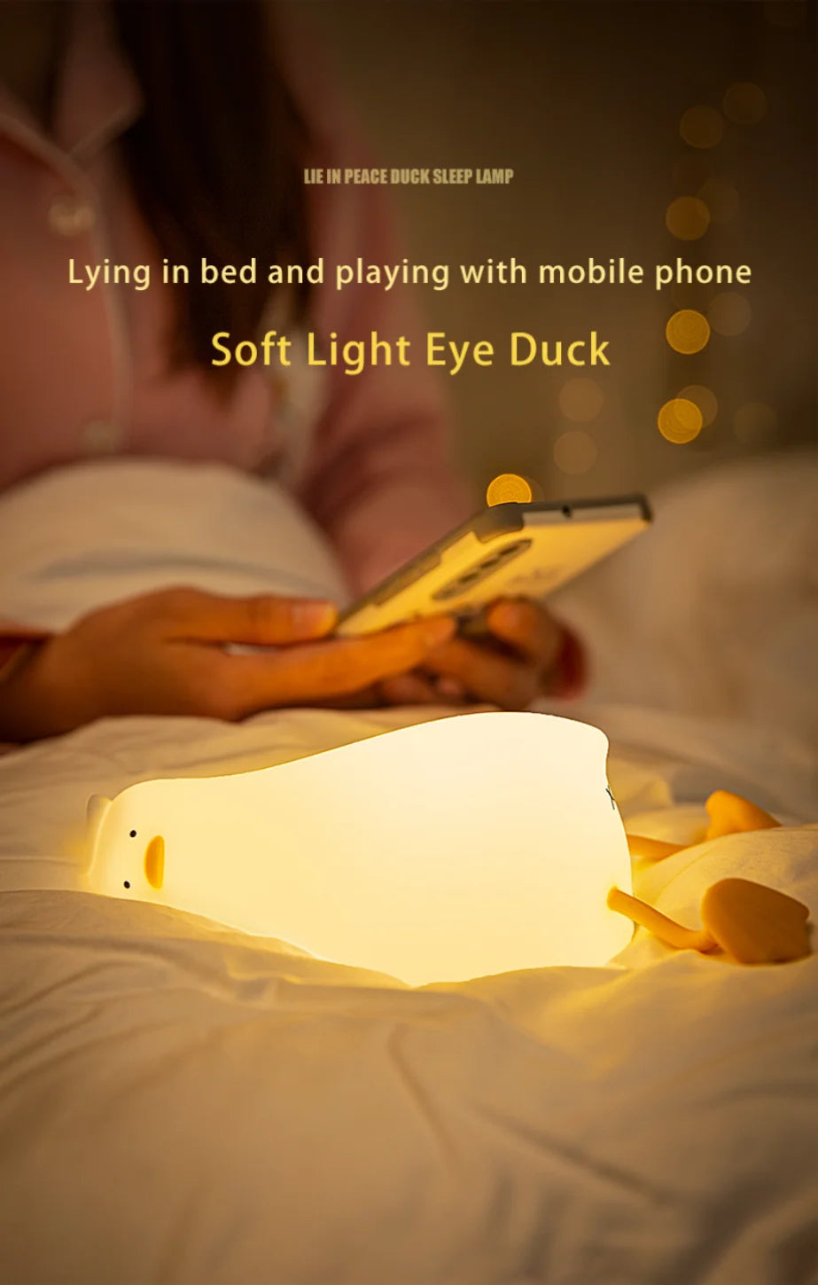 LED Children Night Light Rechargeable Silicone Squishy Duck Lamp Child Holiday Gift Sleeping Creative Bedroom Desktop Decor Lamp