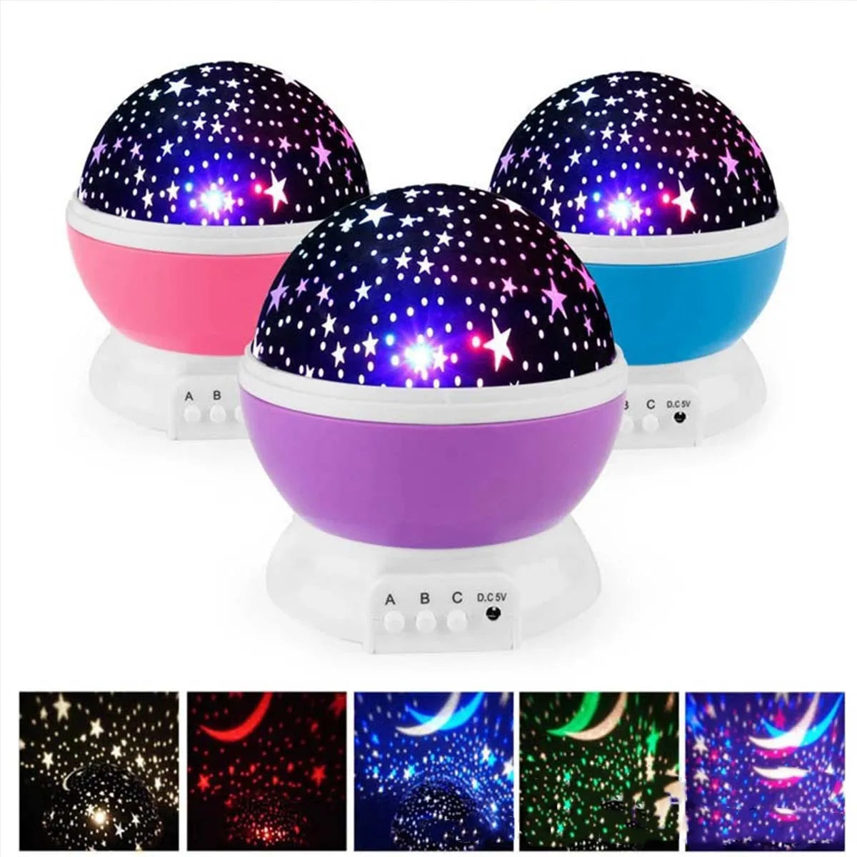 1pc LED Colorful Dream Auto Rotating Starry Sky Light Night Light USB Starry Sky Projector Small Table Light Night Light