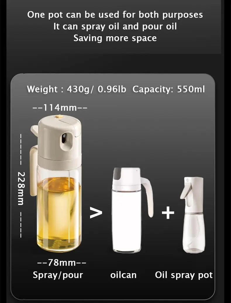 550ml Oil Spray Bottle Kitchen BBQ Cooking Olive Oil Dispenser Camping Baking Empty Vinegar Soy Sauce Sprayer Containers