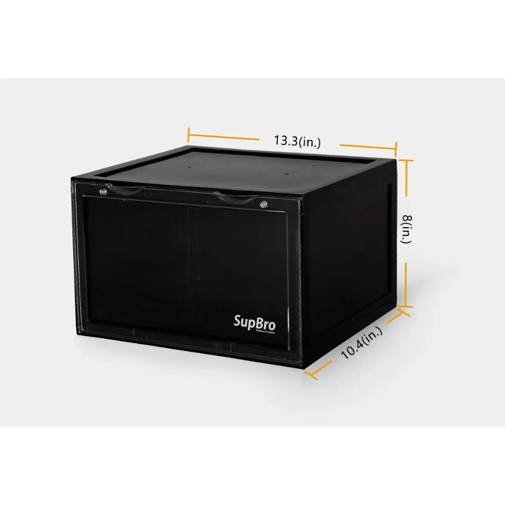 Collection Crate - Easy Access Storage Shoes Box -Plastic Foldable Stackable Sneaker Display Storage