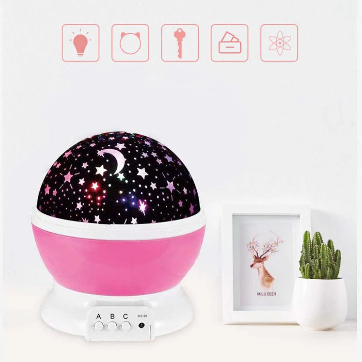 1pc LED Colorful Dream Auto Rotating Starry Sky Light Night Light USB Starry Sky Projector Small Table Light Night Light