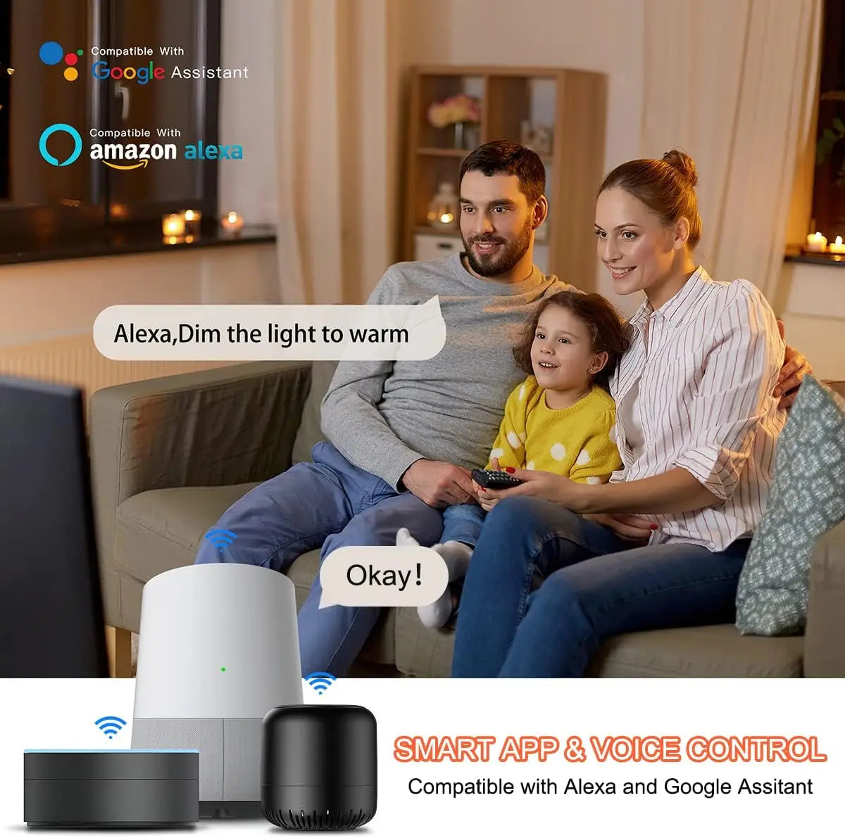 Tuya WiFi Smart Ceiling LED Lamp RGB Dimmable Music Sync Round Ceiling Light Ambient Light for Living Room Bedroom Home Decor