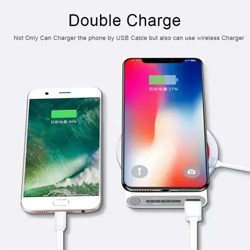 "200000mAh Wireless Power Bank Two-way Fast Charging Powerbank Portable Charger Type-c External Battery for IPhoneSamsung Huawei