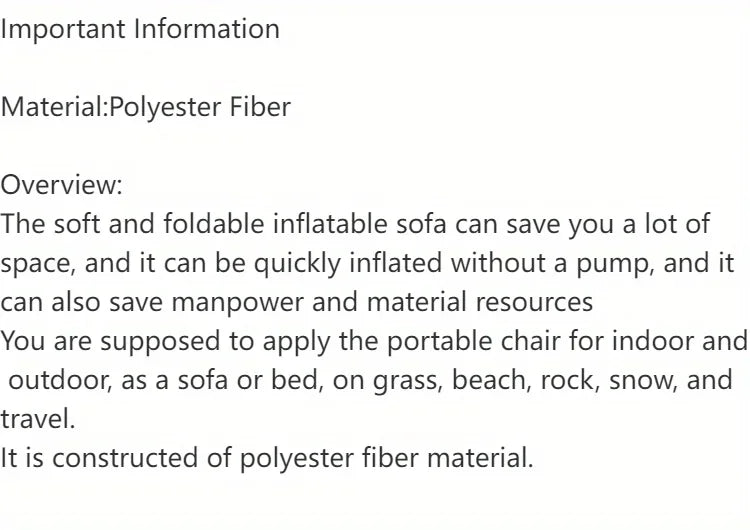 Outdoor portable lazy inflatable sofa Water beach Grassland park Air bed sofa toys inflatable chair Fast Infaltable Air Sofa