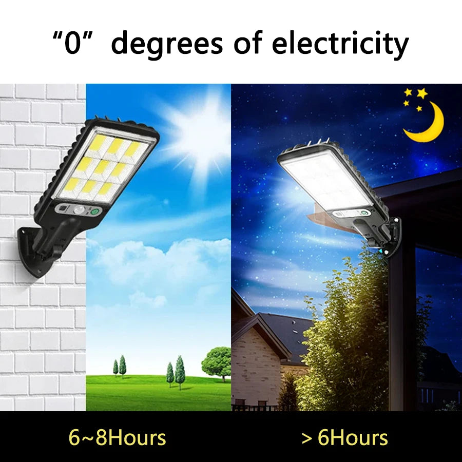 108COB Solar Street Lights Outdoor Motion Sensor Solar Outdoor Lights Waterproof Wall lights Street Lamp With 3Mode Garage Yard