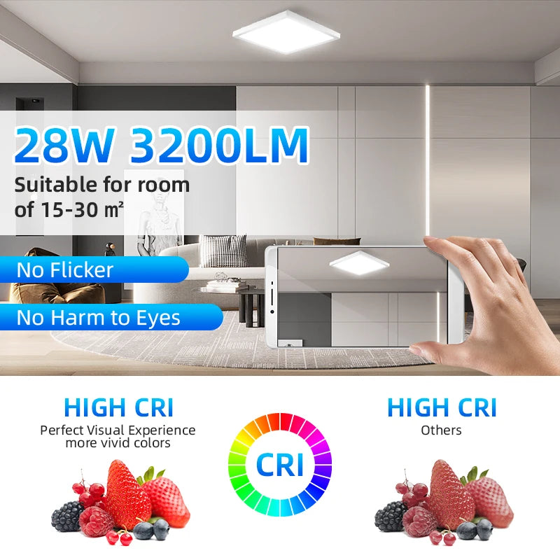 Remote Dimming LED Ceiling Light Smart Lustre RGB Tuya Lighting Bluetooth Home Interior Decoration Alexa Ceiling Panel Lamps Led