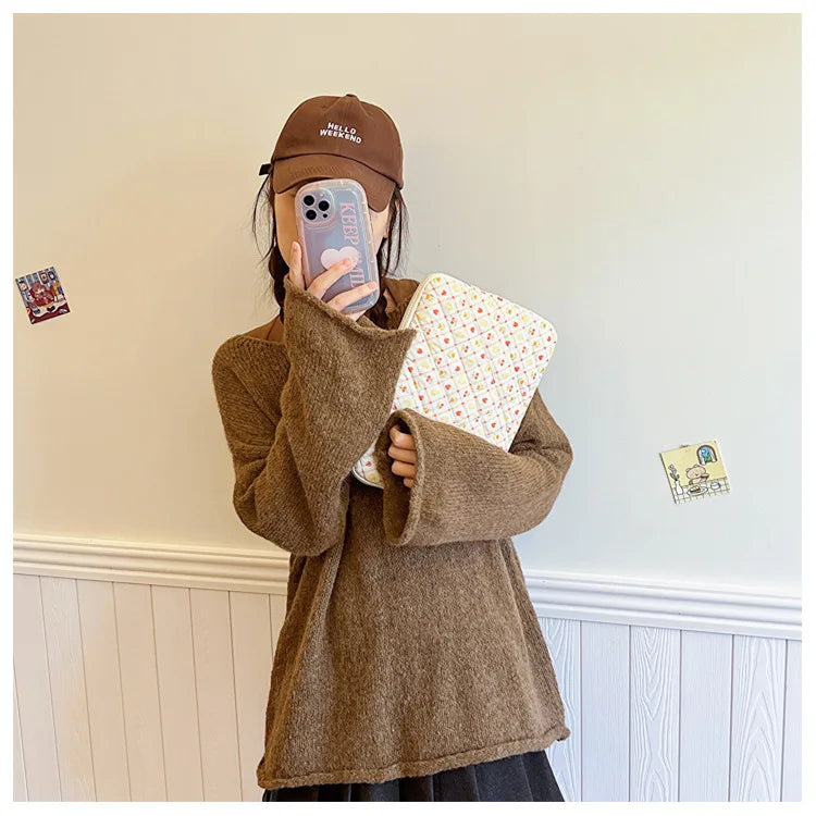 Cute Flower Laptop Sleeve 11 13 14 15.3 15 Inch Portable Table Cover Bags for Macbook Ipad Pro 11 12.9 Air HP ASUS Computer Case