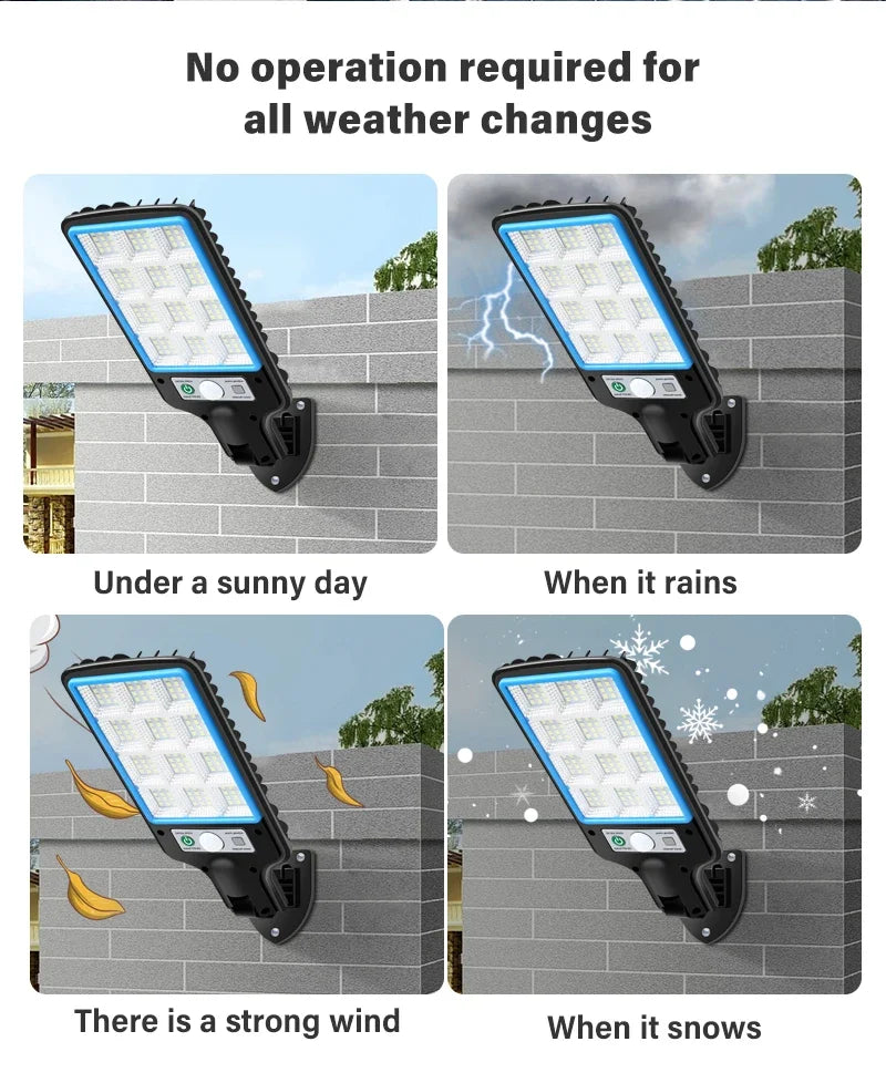 1~4PCS Solar Lights Outdoor With 3 Modes Waterproof Motion Sensor Security Lighting LED Wall Street Lamp for Garden 108/117COB