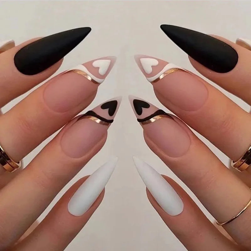 24pcs Light Green Stripe Gradient Wearing Fake Nails Seamless Removable Full Cover Long False Nails Press On Nails With Designs