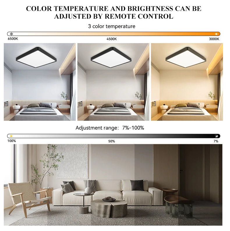 Remote Dimming LED Ceiling Light Smart Lustre RGB Tuya Lighting Bluetooth Home Interior Decoration Alexa Ceiling Panel Lamps Led