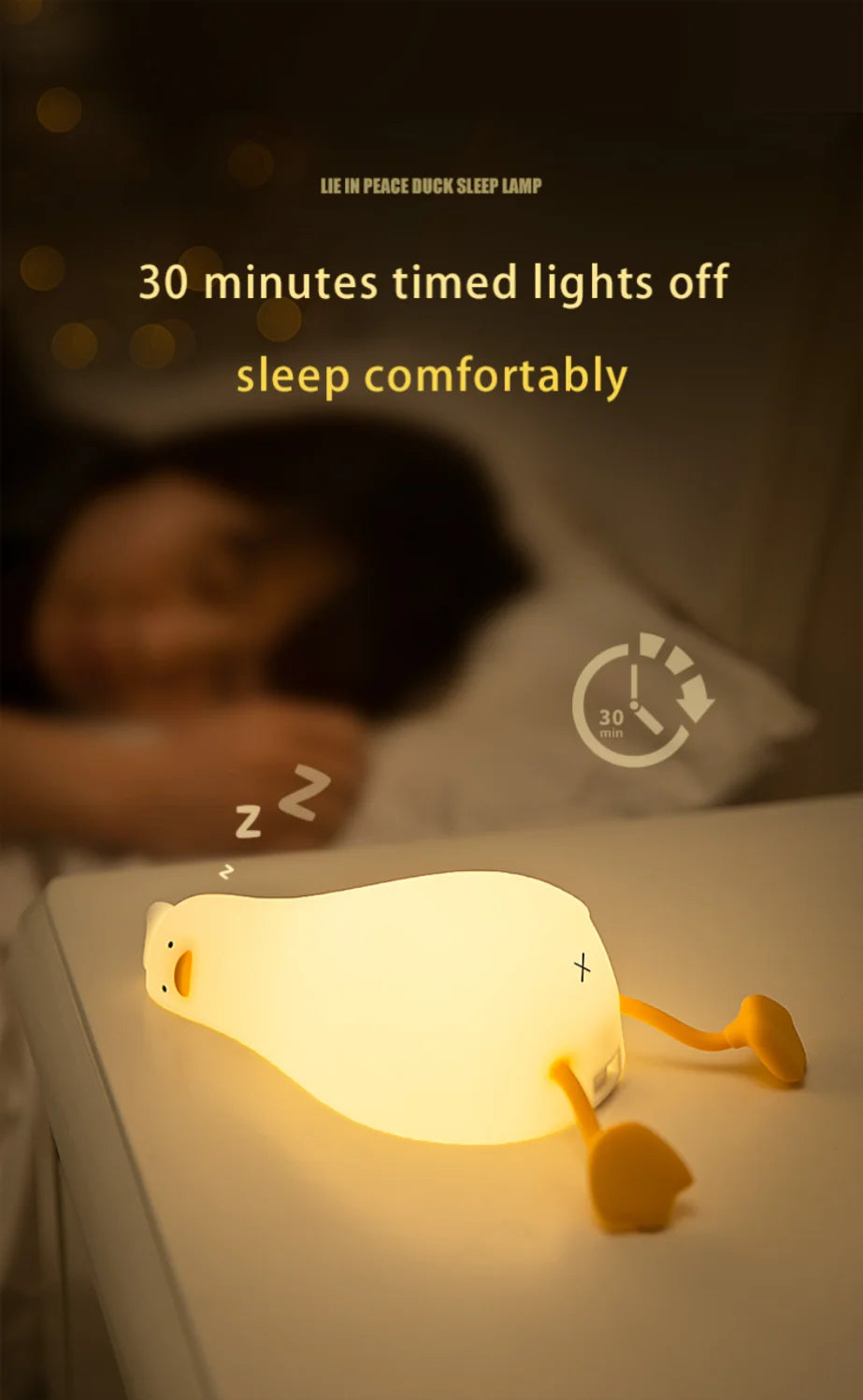 LED Children Night Light Rechargeable Silicone Squishy Duck Lamp Child Holiday Gift Sleeping Creative Bedroom Desktop Decor Lamp