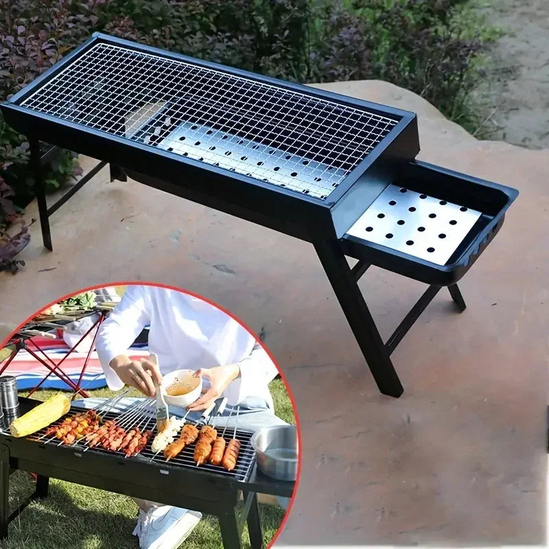 Large 60CM BBQ Barbecue Grill Folding Portable Charcoal Outdoor Camping Picnic Burner Foldable Charcoal Camping Barbecue Oven