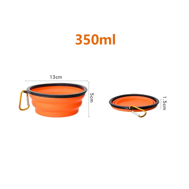 Foldable Pet Travel Bowl 350ML Portable Cat Outdoor Water Bowl Puppy Food Container Silicone Collapsible Feeder Dog Accessories
